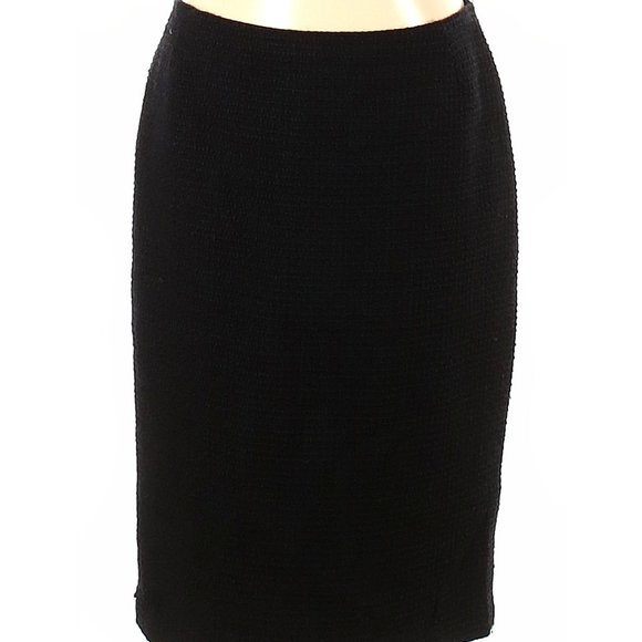 Lafayette 148 New York Wool Skirt Black Sz 10 #390 - Picture 1 of 4